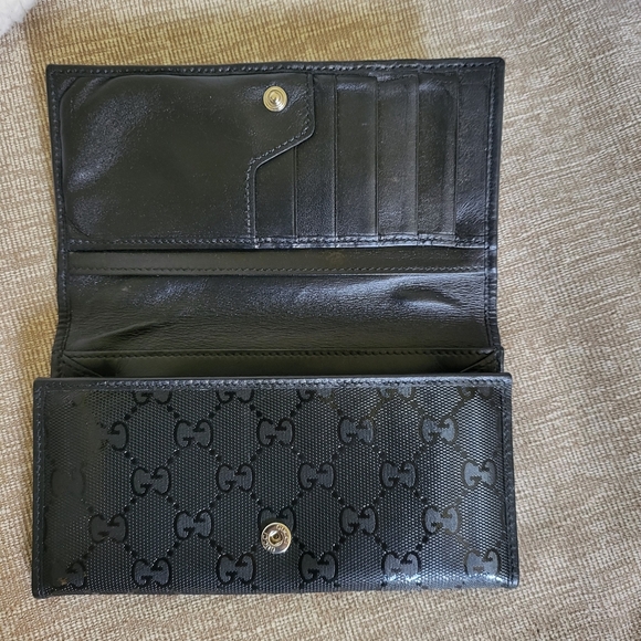 Gucci Long Wallet in Black Imprime Canvas - Picture 5 of 12